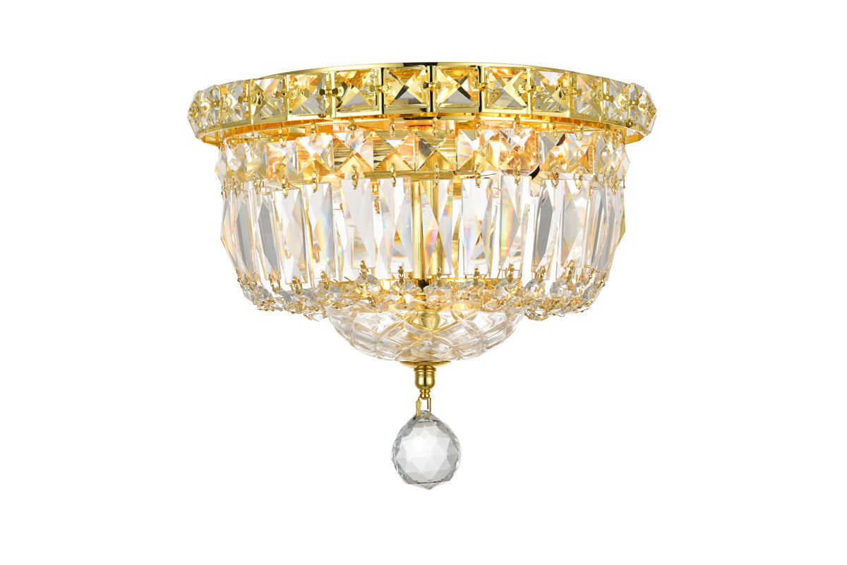 Wiley Collection Flush Mount D10in H8in Lt:4 Gold Finish