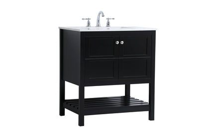 30 inch Single Bathroom Vanity in Black
