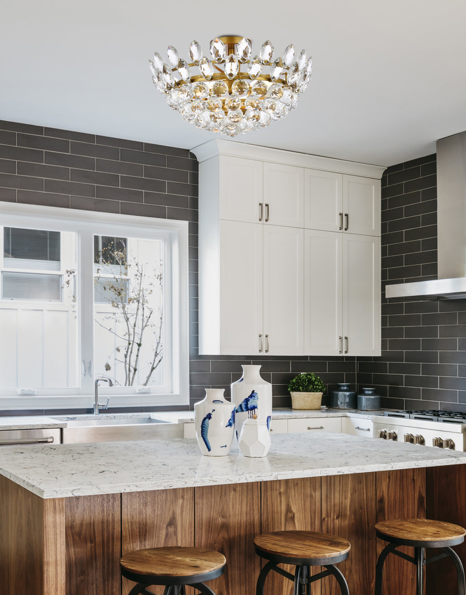 Emilia 18 inch flush mount in brass