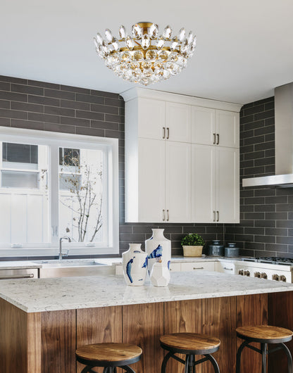 Emilia 18 inch flush mount in brass