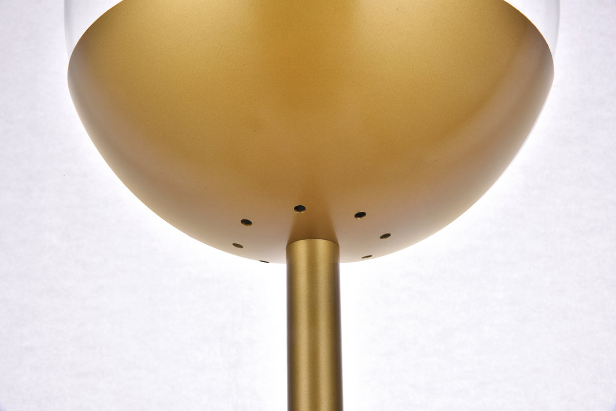 Eclipse 1 Light Brass Floor Lamp With Clear Glass