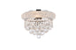 Primo 3 light Chrome Flush Mount Clear Royal Cut Crystal