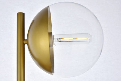 Eclipse 3 Lights Brass Floor Lamp With Clear Glass