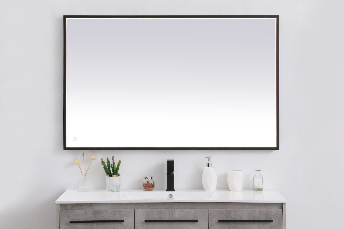 Pier 30x48 inch LED mirror with adjustable color temperature 3000K/4200K/6400K in black