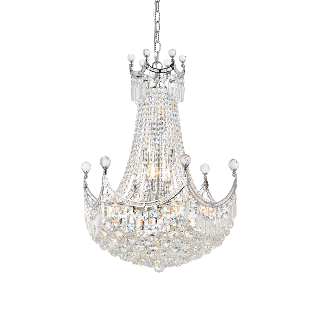 Corona 15 light Chrome Chandelier Clear Royal Cut Crystal