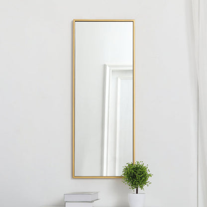 Metal frame rectangle mirror 14 inch in Brass