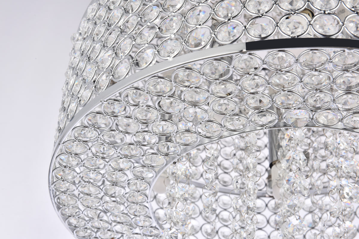 Amelie 6 light Chrome Pendant Clear Royal Cut Crystal