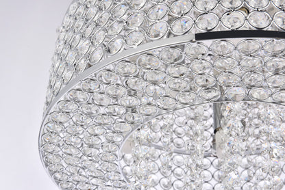 Amelie 6 light Chrome Pendant Clear Royal Cut Crystal