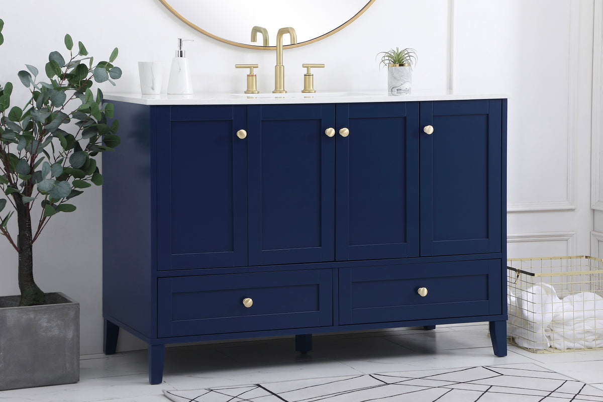 48 inch Single Bathroom Vanity in Blue