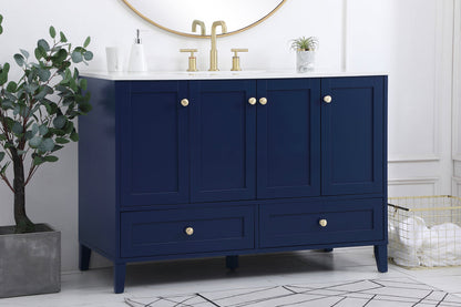 48 inch Single Bathroom Vanity in Blue