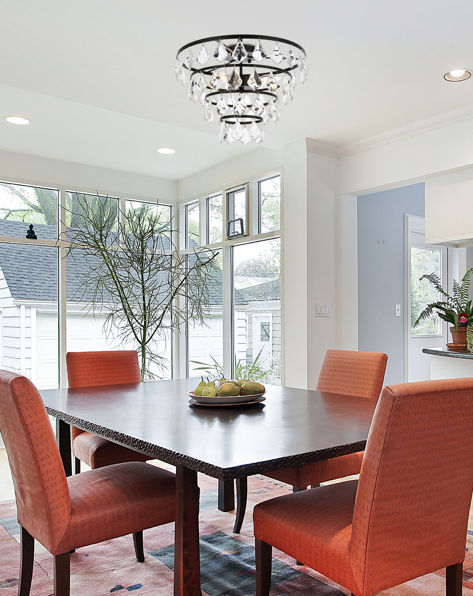 Ella 16 inch flush mount in black