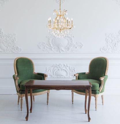 Maria Theresa 9 light Gold Chandelier Clear Royal Cut Crystal