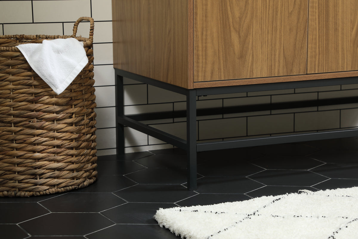 42 inch Single bathroom vanity in walnut brown