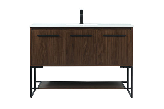 48 inch Single bathroom vanity in walnut