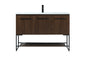 48 inch Single bathroom vanity in walnut