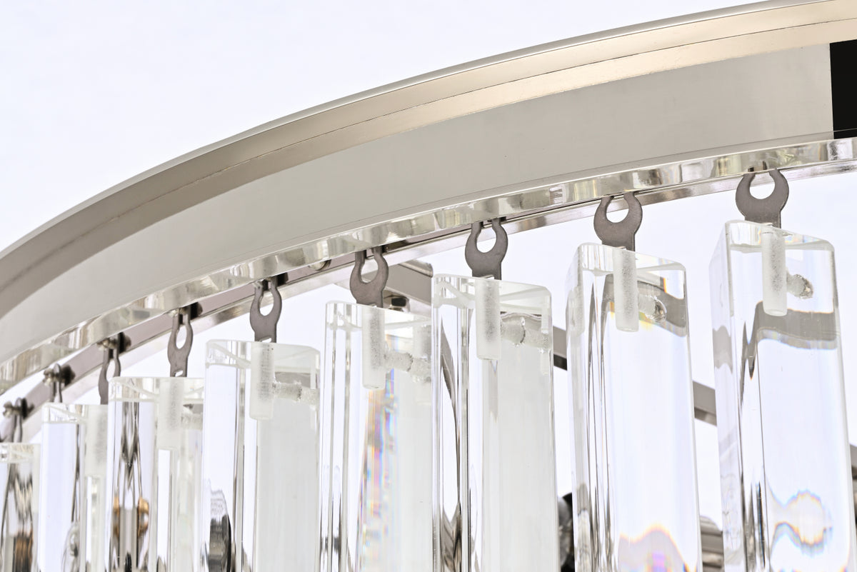 Sydney 48 inch spiral crystal chandelier in polished nickel