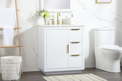 30 inch Single bathroom vanity in white