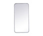 Soft corner metal rectangular mirror 18x36 inch in Silver