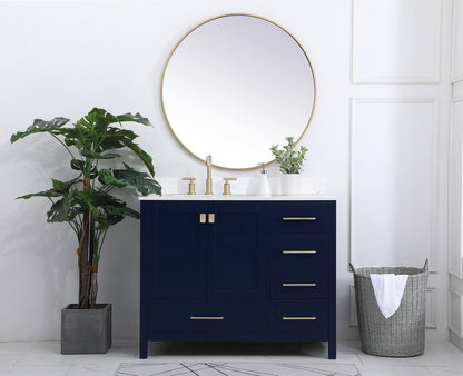 42 inch Single Bathroom Vanity in Blue with Backsplash
