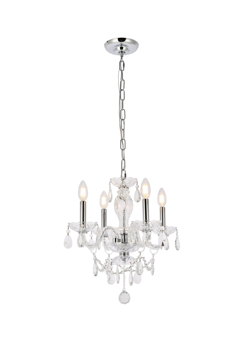 Princeton 4 light Chrome Pendant Clear Royal Cut Crystal