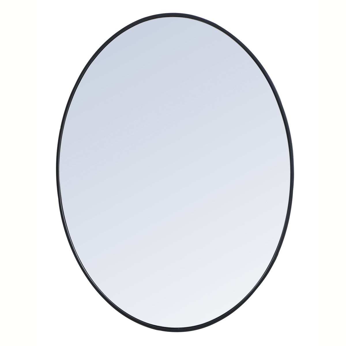 Metal frame oval mirror 40 inch in Black