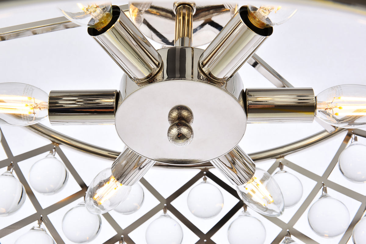 Madison 6 light polished nickel Pendant Clear Royal Cut Crystal
