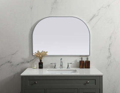 Metal Frame Arch Mirror 36x24 Inch in Silver