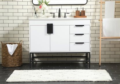 42 inch Single bathroom vanity in white