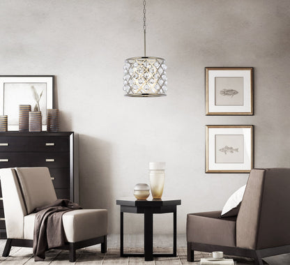 Madison 3 light polished nickel Pendant Clear Royal Cut Crystal