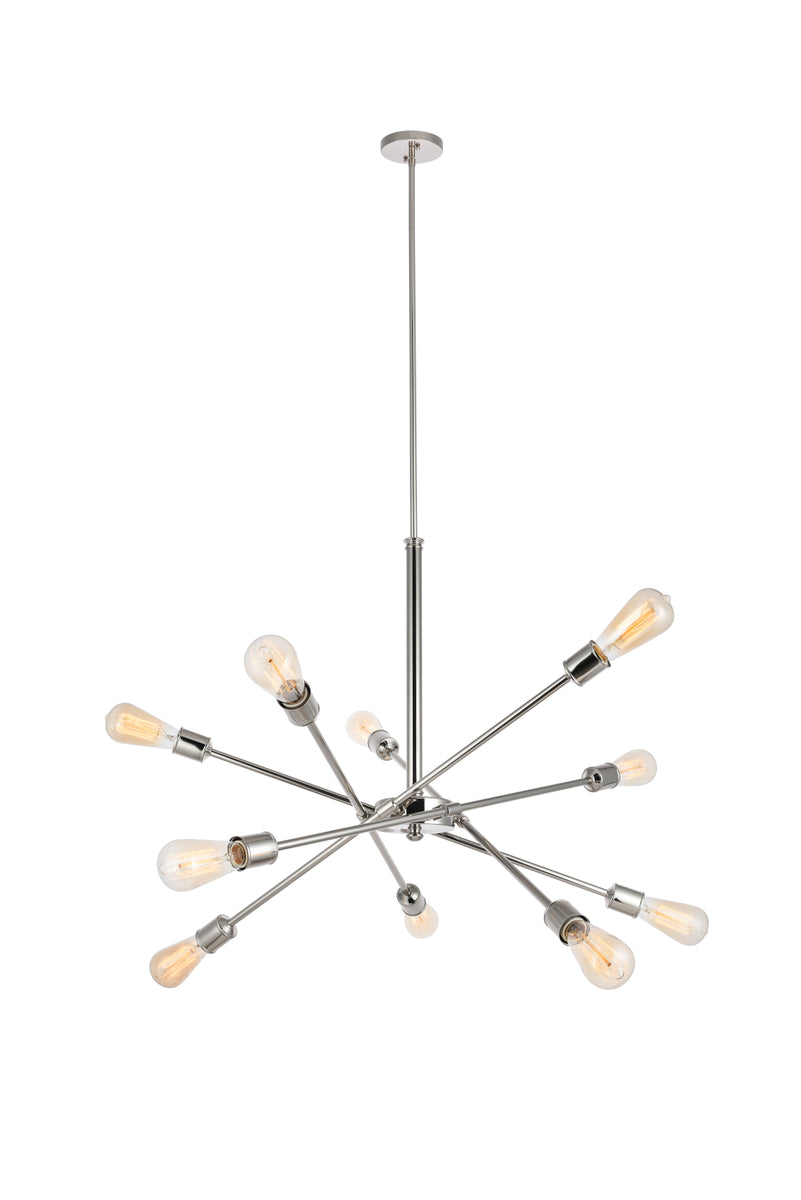 Axel 10 Lights polished Nickel Pendant