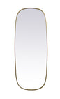 Metal Frame Oval Mirror 24x60 Inch in Brass