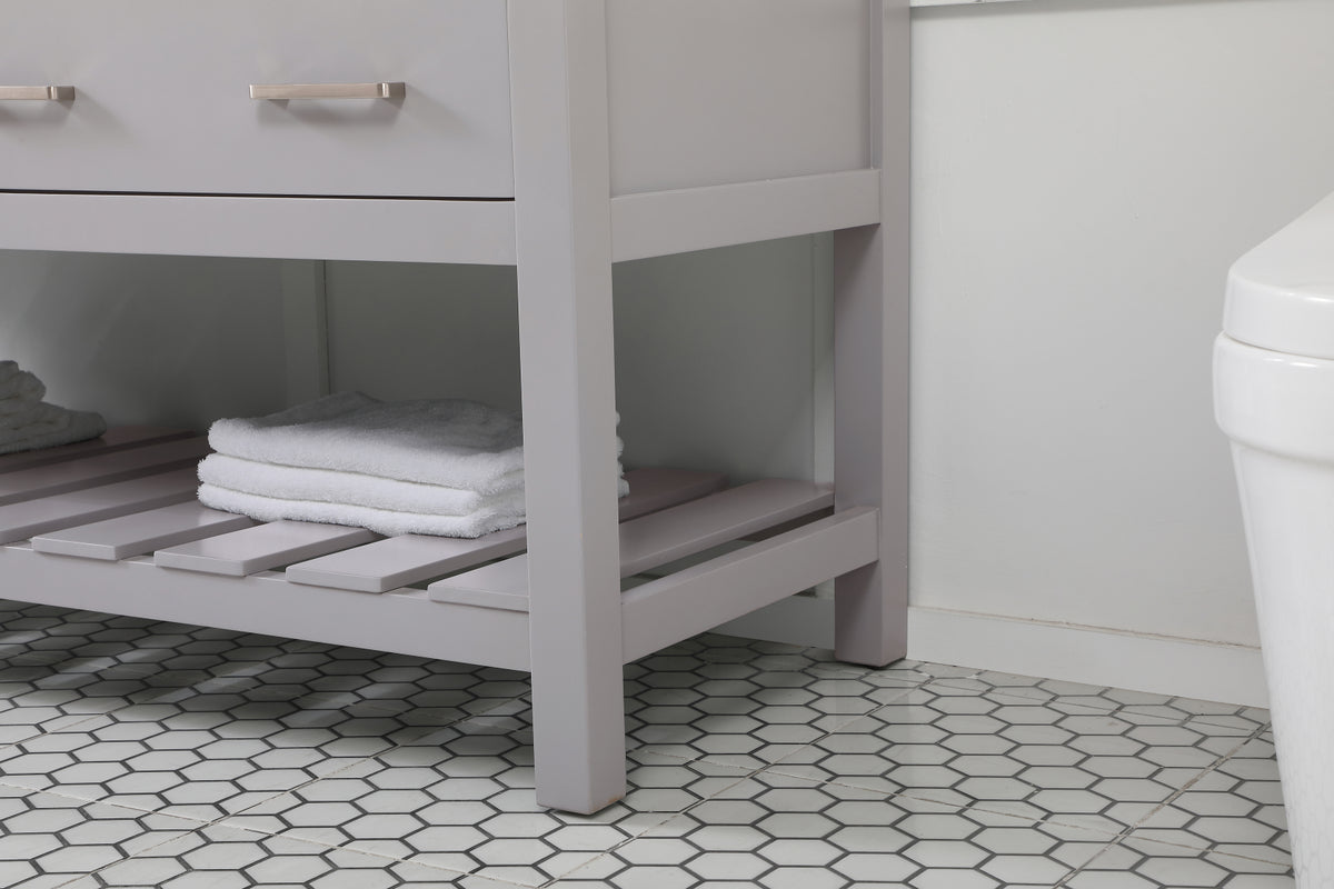 60 inch double bathroom vanity in grey