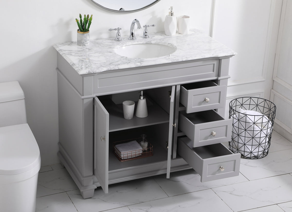 42 inch Single Bathroom Vanity set in Grey