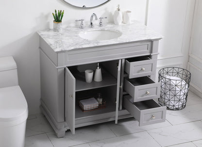 42 inch Single Bathroom Vanity set in Grey