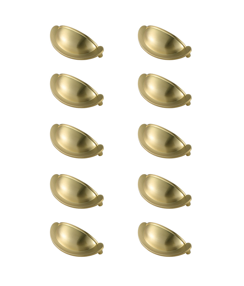 Claude 2-3/4" Center to Center Brushed Gold Cup Bar Pull Multipack (set of 10)