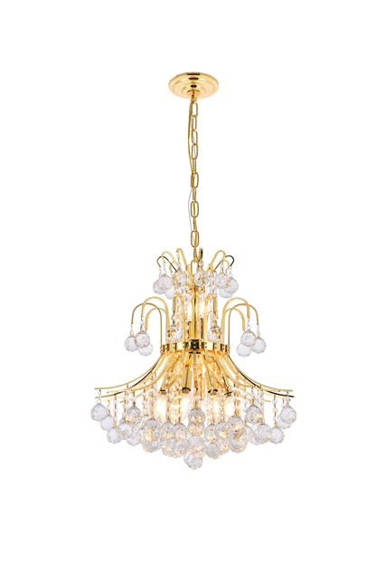 Toureg 10 light Gold Pendant Clear Royal Cut Crystal