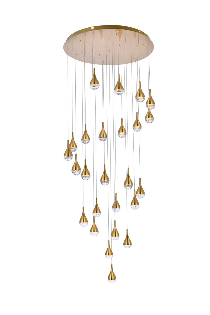 Amherst 42 inch LED chandelier in satin gold