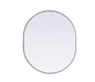 Metal Frame Oval Mirror 30x36 Inch in Silver