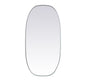 Metal Frame Oval Mirror 24x48 Inch in Silver