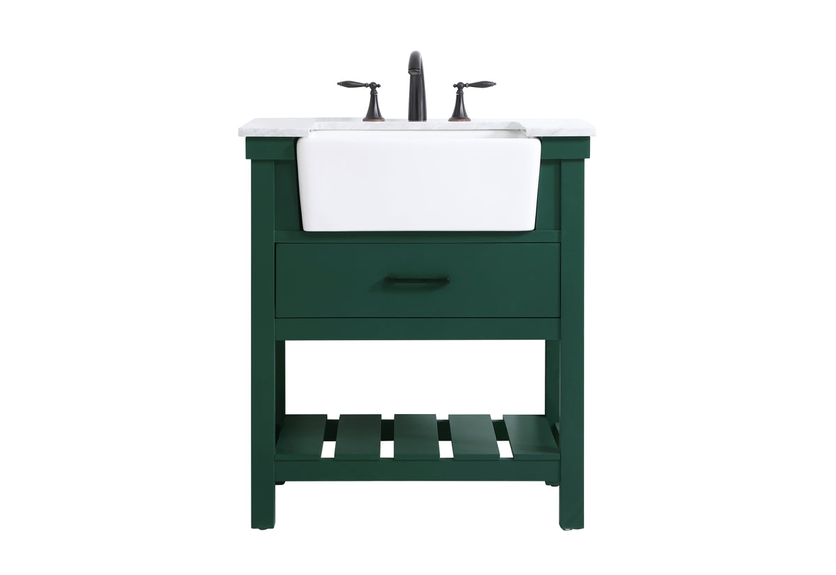 30 inch Single bathroom vanity in green