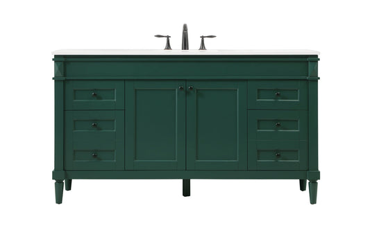 60 inch double bathroom vanity in green