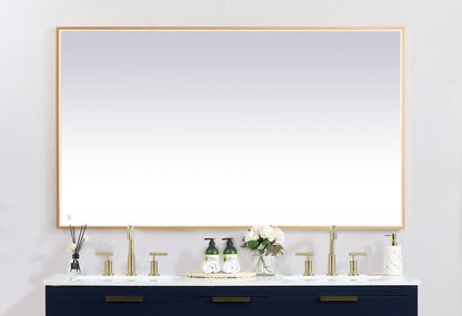 Pier 42x72 inch LED mirror with adjustable color temperature 3000K/4200K/6400K in brass