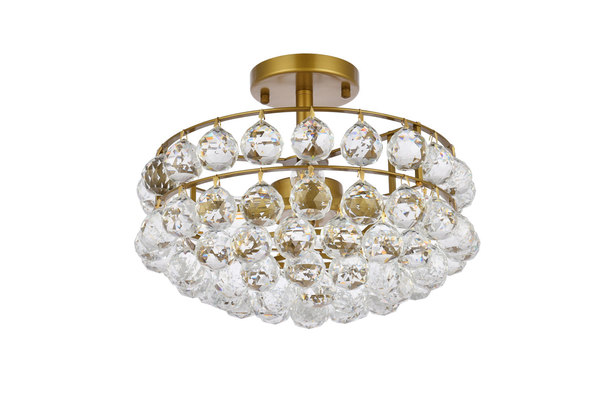 Savannah 14 inch flush mount in brass
