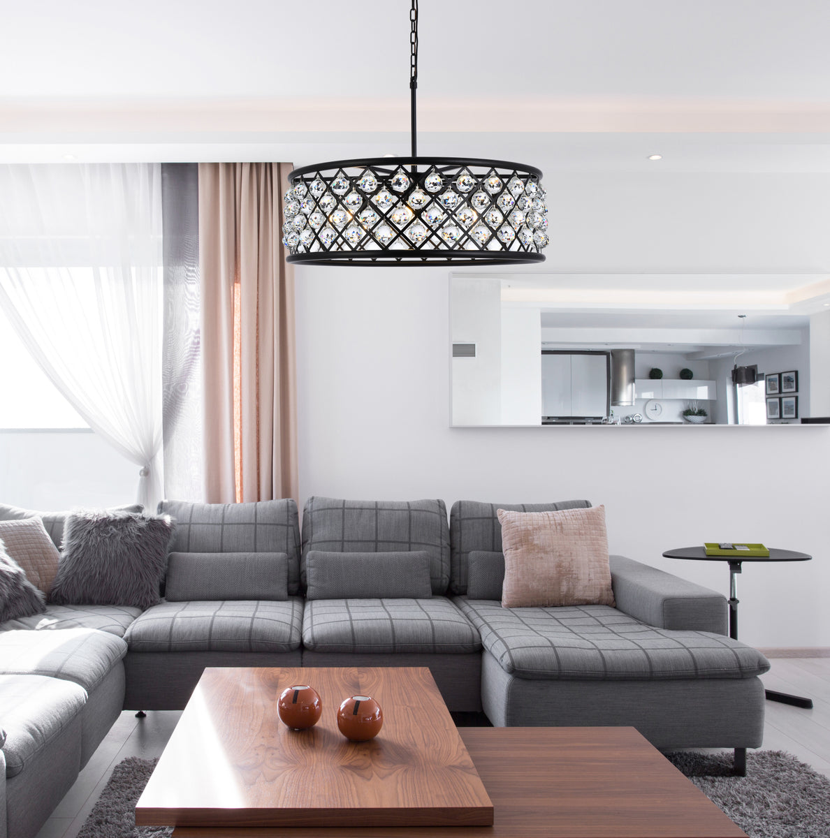 Madison 8 light Matte Black Chandelier Clear Royal Cut Crystal