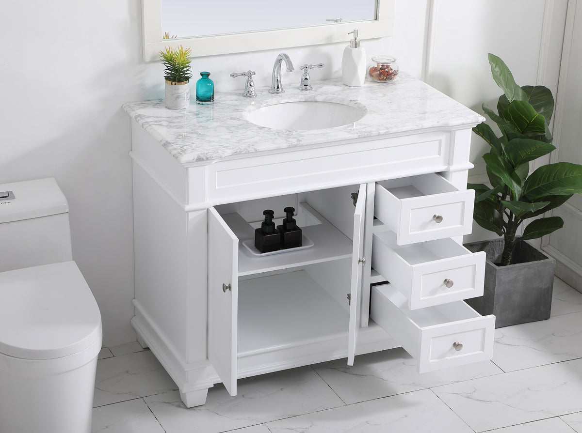 42 inch Single Bathroom Vanity set in White