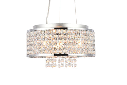 Amelie 4 light Chrome Pendant Clear Royal Cut Crystal