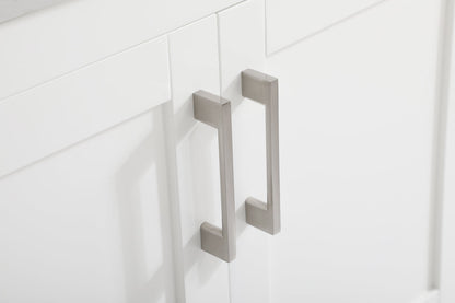 42 inch Single Bathroom Vanity in White with Backsplash