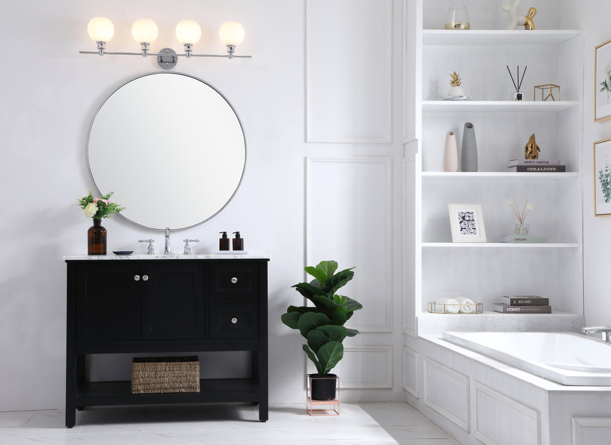 Collier 4 light Chrome and Frosted white glass Wall sconce