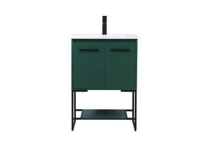 24 inch Single bathroom vanity in green