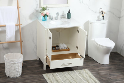 30 inch Single bathroom vanity in white